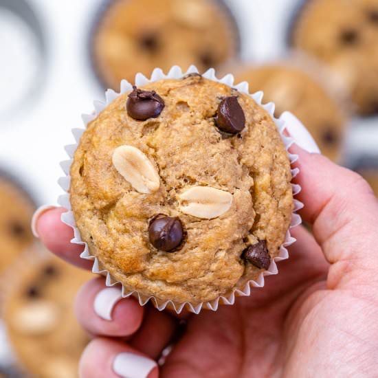 HEALTHY PEANUT BUTTER BANANA MUFFIN - Recipe photo by healthyfitnessmeals