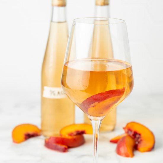 Homemade Peach Wine - Recipe photo by wholefully