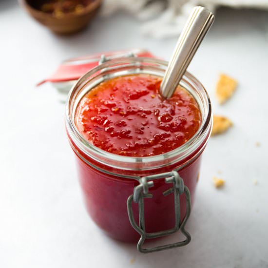 Red Pepper Jelly - Recipe photo by InquiringChef