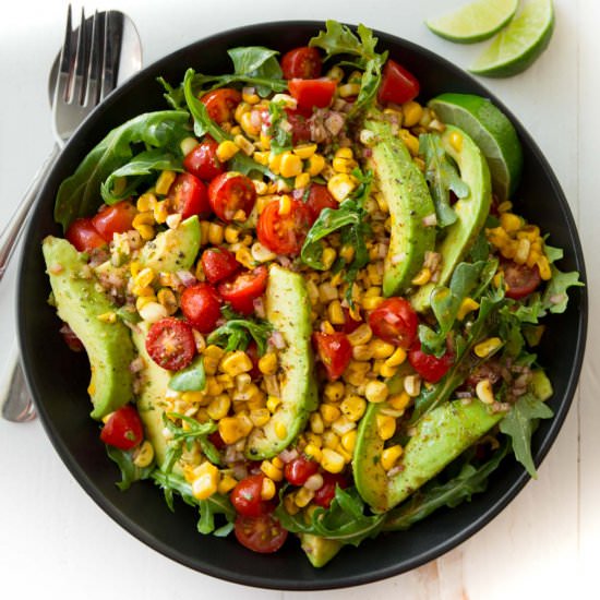 Fresh Corn, Tomato, Avocado Salad - Recipe photo by InquiringChef