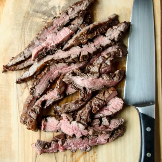 Air Fryer Flank Steak - Recipe photo by the food blog