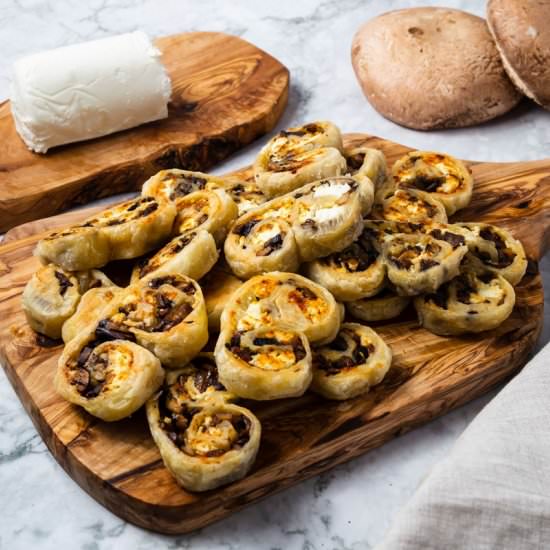 Goat Cheese Mushroom Palmiers - Recipe photo by cooking.with.carbs