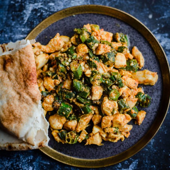 Bhindi Chicken - Recipe photo by tiffinandteaofficial