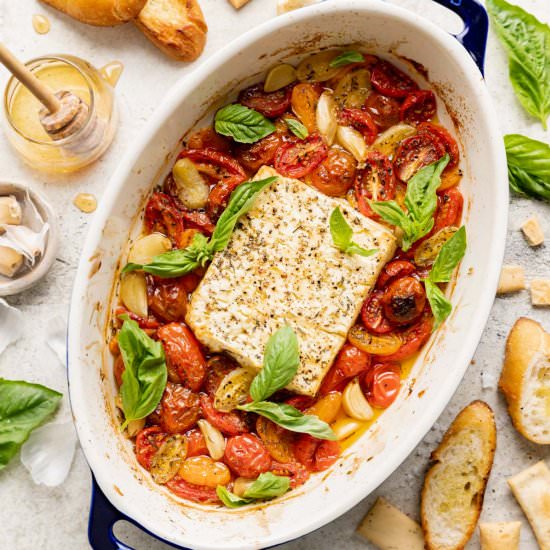 Baked Feta Dip with Tomatoes - Recipe photo by bites.with.bri_