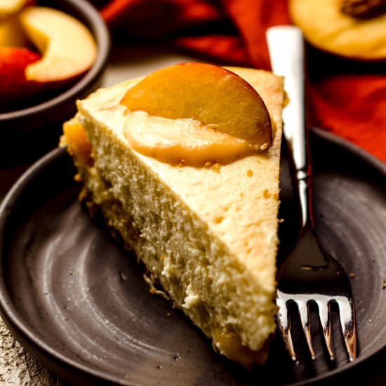 peach cheesecake - Recipe photo by freshaprilflours