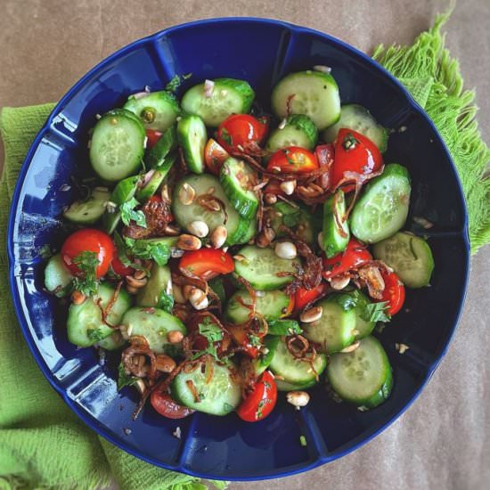 SWEET AND SPICY CUCUMBER SALAD - Recipe photo by butfirstchai