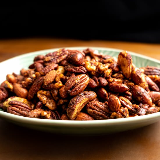 Indian Spiced Nuts - Recipe photo by Diabetic Vegan