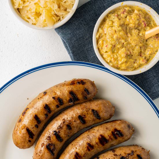 Mustard Relish and Grilled Brats - Recipe photo by debsdailydish