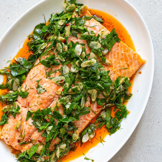 Slow Roasted Salmon - Recipe photo by Flaevor