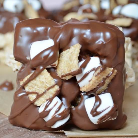 Protein Packed S'mores Cereal Bars - Recipe photo by joytothefood