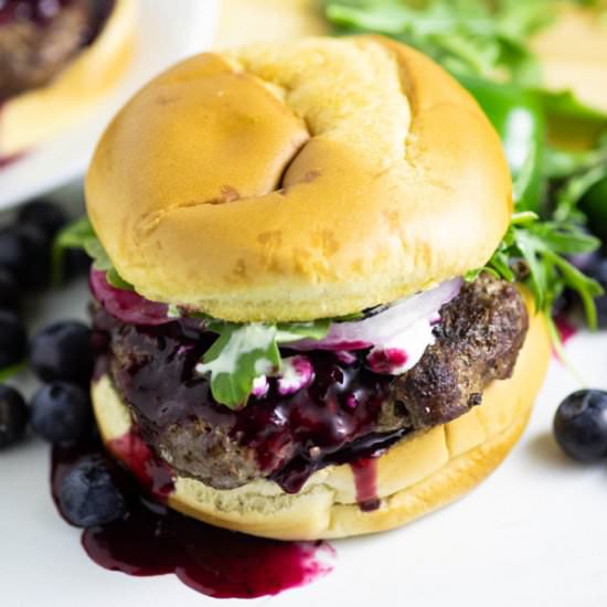 Spicy Blueberry Burgers - Recipe photo by thegraciouswife