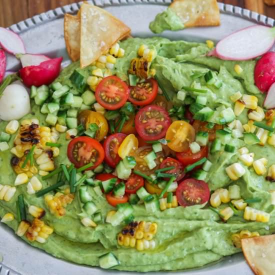 Roasted Garlic Guacamole Salad - Recipe photo by The Mad Table