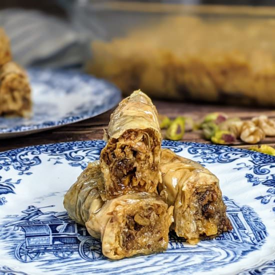 Rolled Baklava Bites – Greek Saragli - Recipe photo by mamazilla
