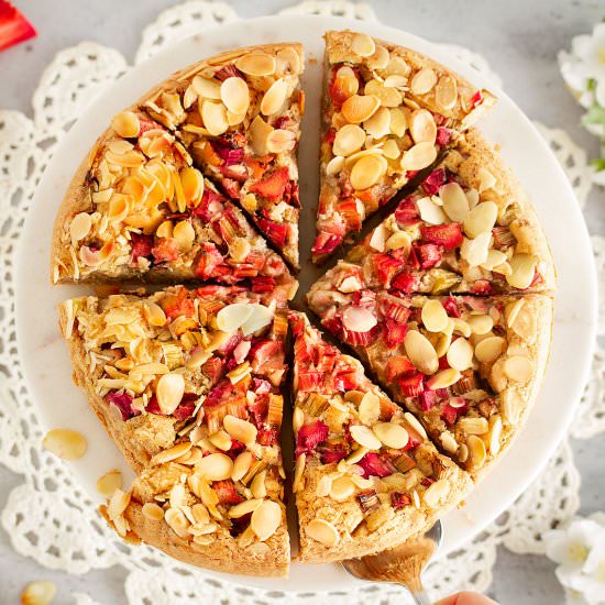 NORWEGIAN RHUBARB CAKE - Recipe photo by Happyasayam
