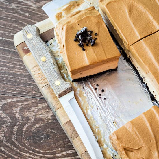 Whipped Coffee Cheesecake Bars - Recipe photo by onlinepastrychef
