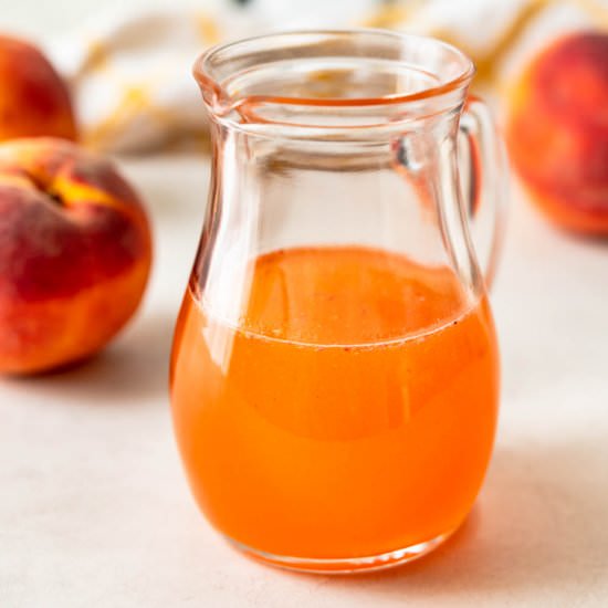 Peach Simple Syrup - Recipe photo by garlic and zest
