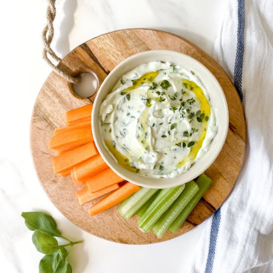 Whipped ricotta dip - Recipe photo by Low Histamine Kitchen