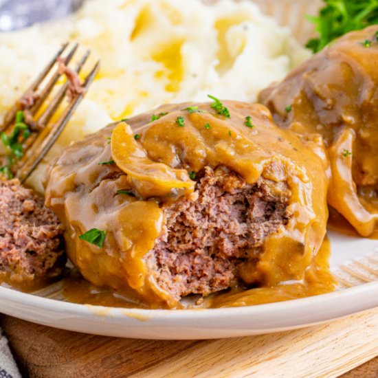 SALISBURY STEAK WITH ONION GRAVY - Recipe photo by KitchenDivas