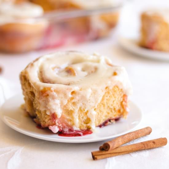 Raspberry Cinnamon Rolls - Recipe photo by A baJillian Recipes