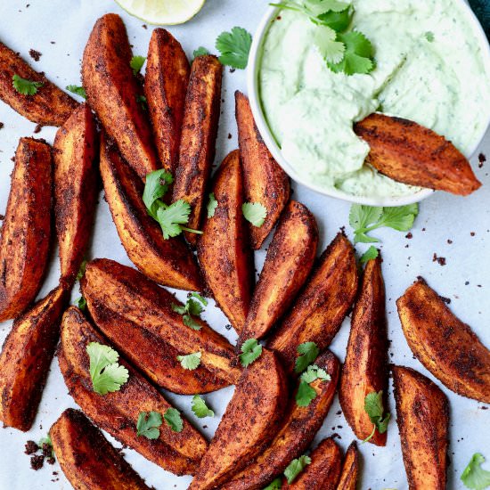 Southwestern Sweet Potato Wedges - Recipe photo by fromachefskitchen