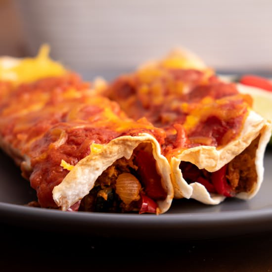 Vegan Chicken Enchiladas - Recipe photo by Diabetic Vegan