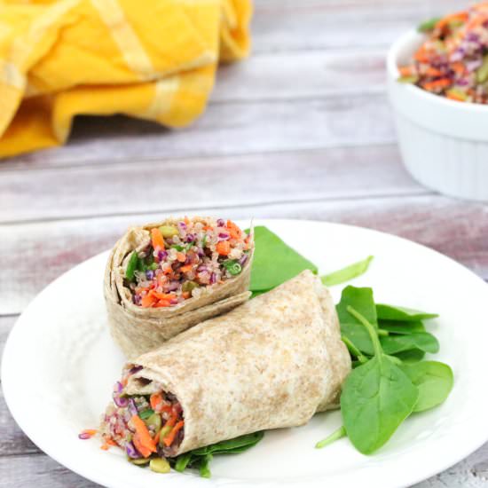 Veggie Loaded Quinoa Wrap - Recipe photo by Fitasamamabear