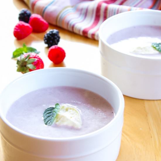 Keto Cold Berry Soup - Recipe photo by LowCarb Abode