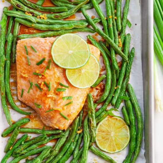 Sheet-Pan Salmon & Green Beans - Recipe photo by Kitchenskip
