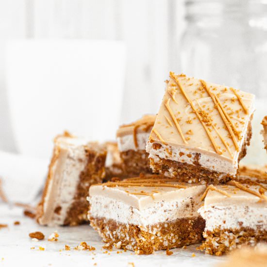 No-Bake Cookie Butter Bars - Recipe photo by CAKED by Katie