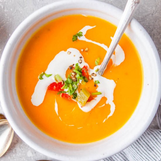 Butternut Squash Bell Pepper Soup - Recipe photo by Flavor Mosaic