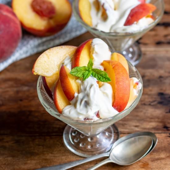 Peaches and Cream - Recipe photo by veggie desserts
