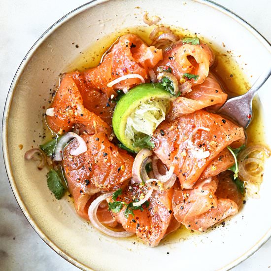 Salmon Crudo - Recipe photo by servingdumplings