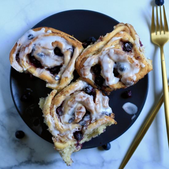 Lemon Blueberry Sweet Rolls - Recipe photo by My Life After Dairy