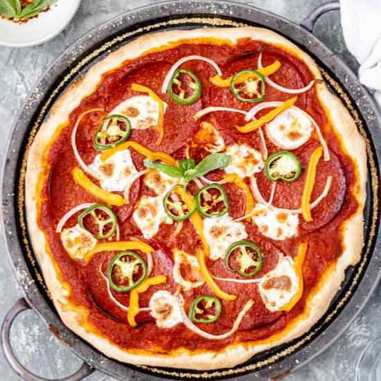 Pizza On A Stone (Crispy Crust) - Recipe photo by Alifedelicious