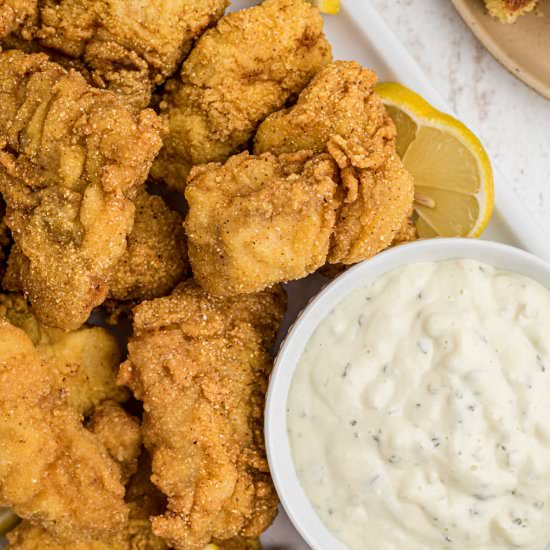 Fried Catfish Nuggets - Recipe photo by thecaglediaries