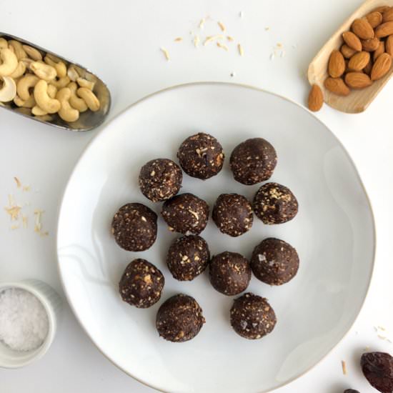 Chocolate Espresso Energy Bites - Recipe photo by The Frizzled Leek