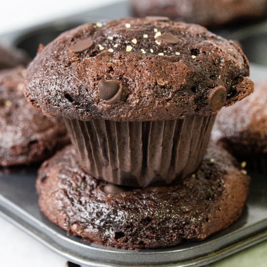 Fudgy Double Chocolate Muffins - Recipe photo by Healthy Life Trainer