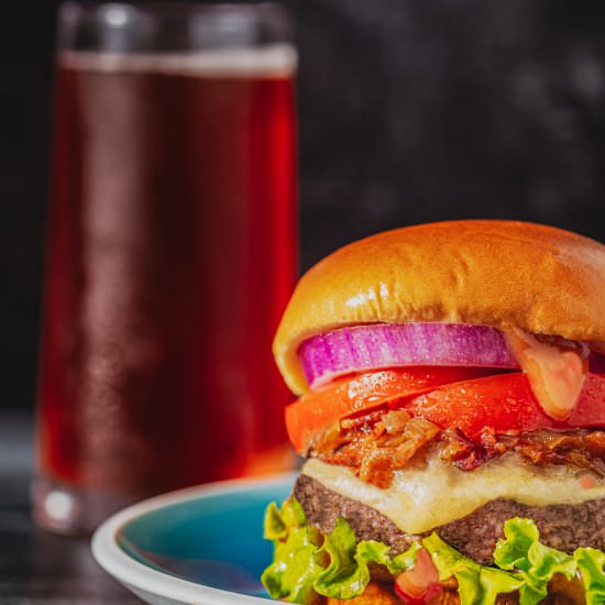 Peanut Butter and Jelly Burger - Recipe photo by whatsteveeats