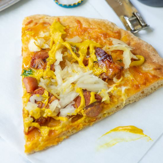 Beer Pizza Crust with hot dogs - Recipe photo by Kooky Pizza
