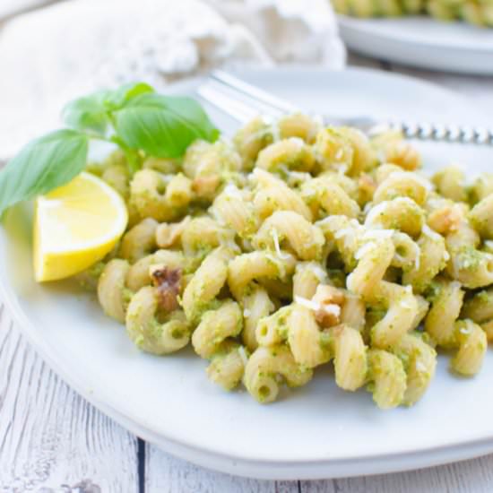 Pasta with Broccoli Walnut Pesto - Recipe photo by fakeginger