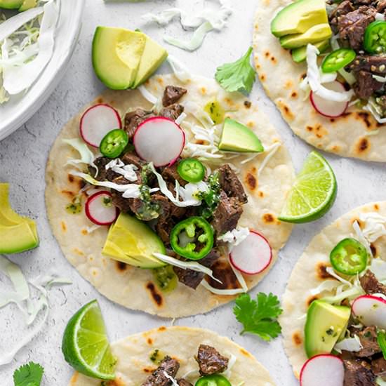 Paleo Carne Asada Tacos - Recipe photo by FoodborneWellness