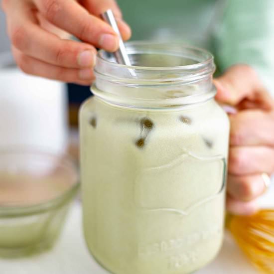 Iced Matcha Latte - Recipe photo by tastythriftytimely