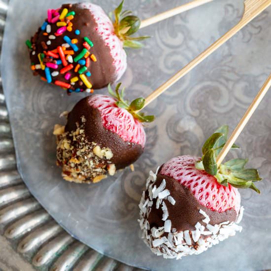 Chocolate Covered Frozen Fruit - Recipe photo by Healthy World Cuisine