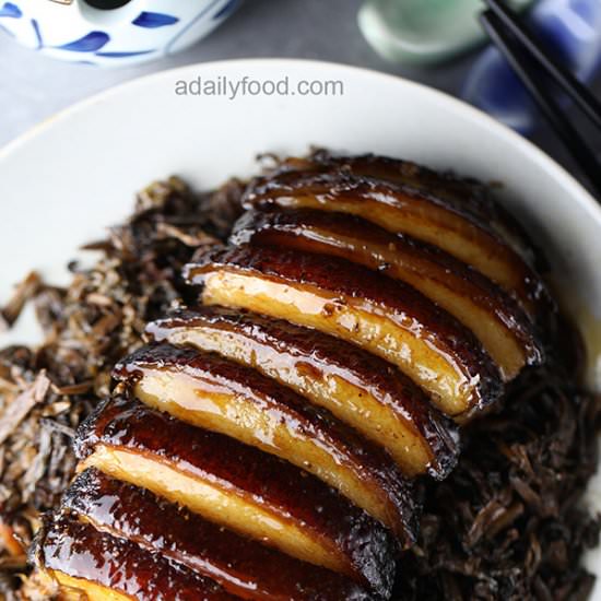 Chinese Steamed Pork with Mustard - Recipe photo by adailyfood