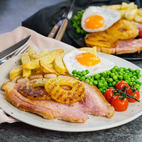 Gammon Steak – Ham Egg & Chips - Recipe photo by Flawless Food