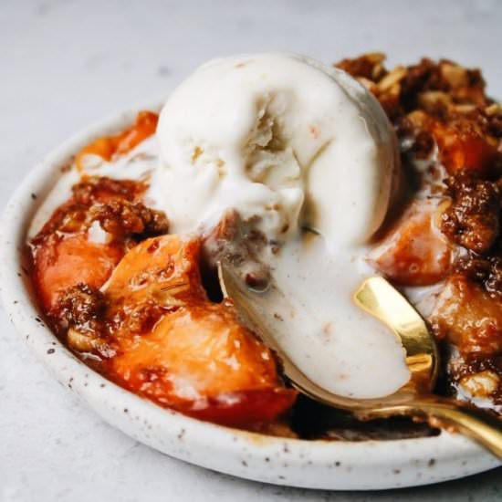 Nectarine and Rhubarb Crumble - Recipe photo by thefigjar