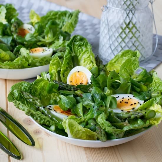 Green asparagus salad - Recipe photo by mecooks.com