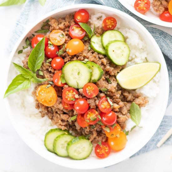 Caramelized Pork Bowl - Recipe photo by beyondthenoms