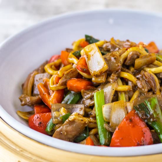 Spicy black pepper beef - Recipe photo by ATastyKitchen