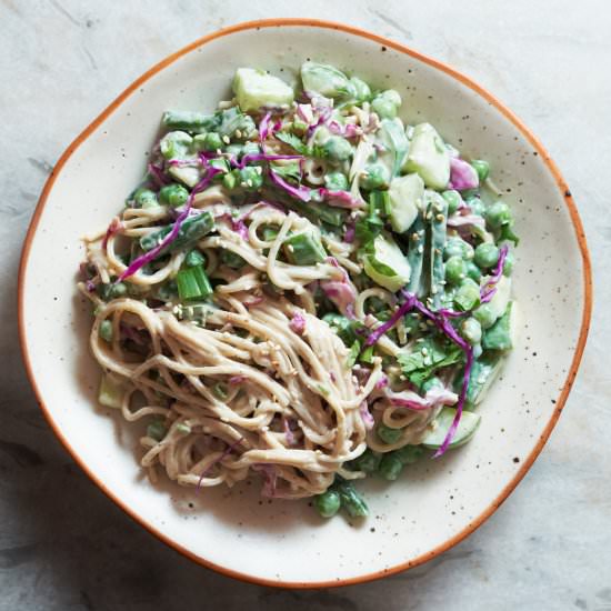 Cold Tahini Noodle Salad (Vegan) - Recipe photo by Veganbell